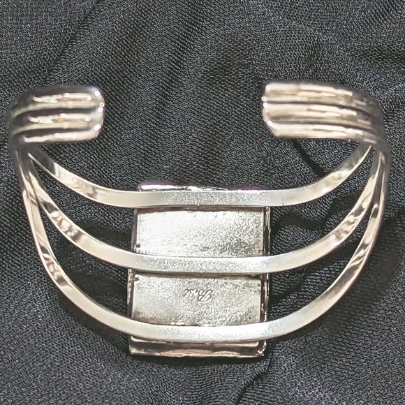 POSTMODERN Multicolor Triple Strand Sterling Silver Dichroic Adjustable Bracelet - Picture 4 of 9